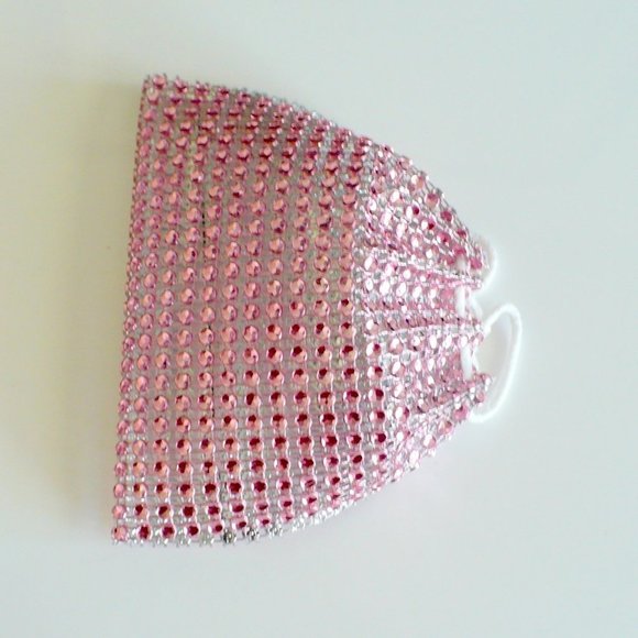 ❤️ NEW 2 Pink Stud Face Mask Beautiful Glam Mask - Picture 3 of 4